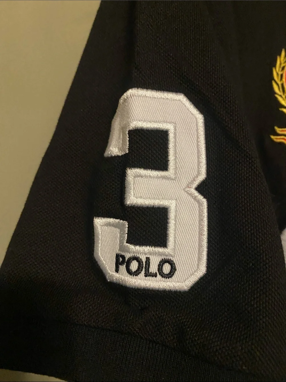 Vintage Polo Ralph Lauren Chicago Big Pony #3  Chief Keef Polo Shirt Black 4XL